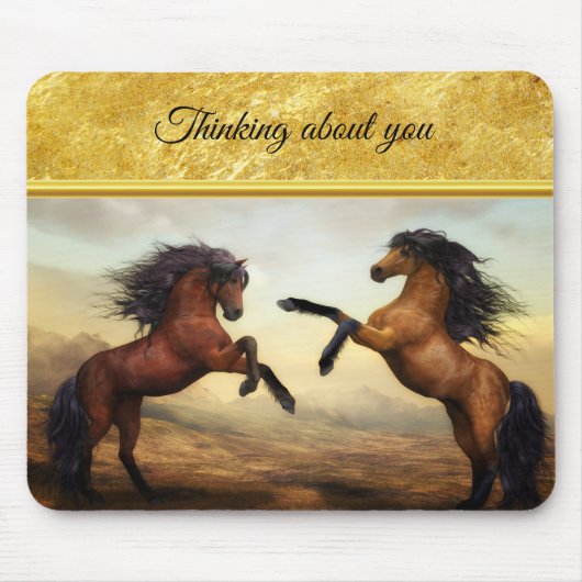 Friesian Draft Horses in the rocky mountain tal Mousepad (Vorne)