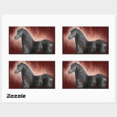 Friesian Fire Rechteckiger Aufkleber (Blatt)