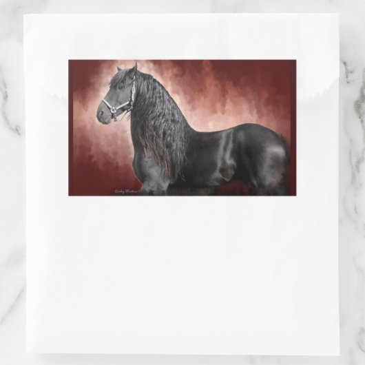 Friesian Fire Rechteckiger Aufkleber (Tasche)