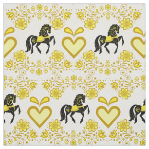 Friesian/Frisian Folpferd gold/black 4" Stoff