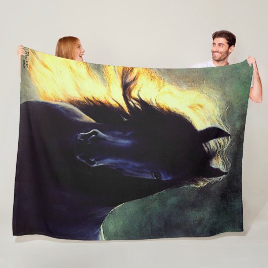 Friesian Glow, friesisches Pferd, schwarzer Hengst Fleecedecke (Beispiel)