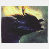 Friesian Glow, friesisches Pferd, schwarzer Hengst Fleecedecke (Vorderseite (Horizontal))