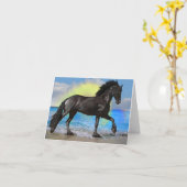 Friesian Horse Beach Karte (Gelbe Blume)