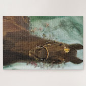 Friesian Horse Black Horse - Puzzle (Horizontal)