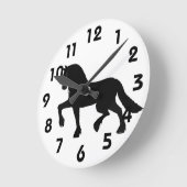 Friesian Horse Clock Runde Wanduhr (Winkel)