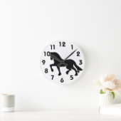 Friesian Horse Clock Runde Wanduhr (Zuhause)
