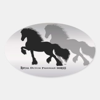 Friesian Horse / Fries Paard Ovaler Aufkleber