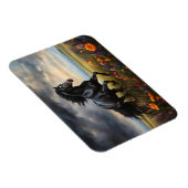 Friesian Horse Galloping Wildblumen Magnet (Rechte Seite)