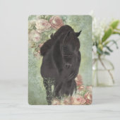 Friesian Horse - Grußkarte Dankeskarte (Stehend Vorderseite)