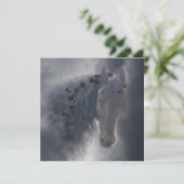 Friesian Horse - Grußkarte Feiertagskarte (Stehend Vorderseite)