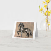 Friesian Horse Note Card Karte (Gelbe Blume)