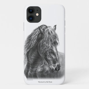 Friesian Horse Portrait Wavy Mane Case-Mate iPhone Hülle