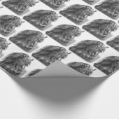 Friesian Horse Portrait Wavy Mane Geschenkpapier (Ecke)