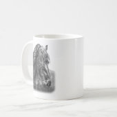 Friesian Horse Portrait Wavy Mane Kaffeetasse (Vorderseite Links)