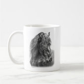 Friesian Horse Portrait Wavy Mane Kaffeetasse (Links)