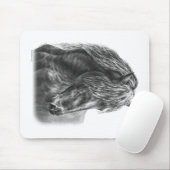 Friesian Horse Portrait Wavy Mane Mousepad (Mit Mouse)