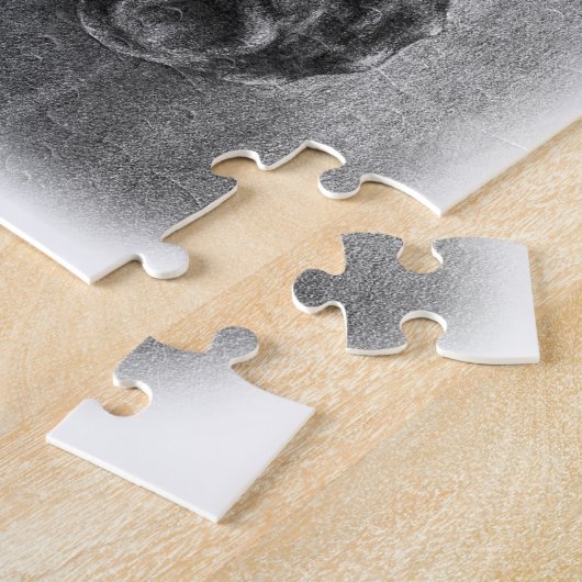 Friesian Horse Portrait Wavy Mane Puzzle (Seite)