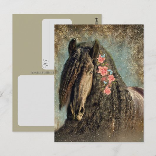 Friesian Horse - Postcard Postkarte (Vorne/Hinten)