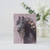 Friesian Horse - Postcard Postkarte (Stehend Vorderseite)