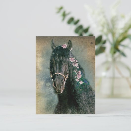 Friesian Horse - Postcard Postkarte (Stehend Vorderseite)