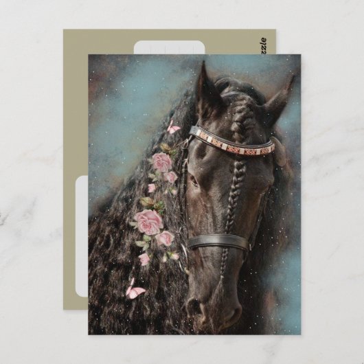 Friesian Horse - Postcard Postkarte (Vorne/Hinten)