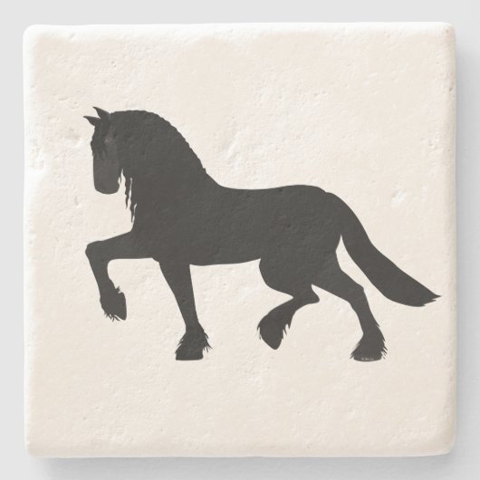 Friesian Horse Stone Untersetzer (Vorderseite)
