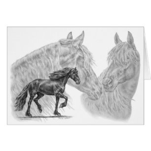 Friesian Horses Drawing by Kelli Swan