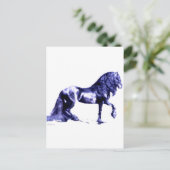 Friesian in Blue Postkarte (Stehend Vorderseite)