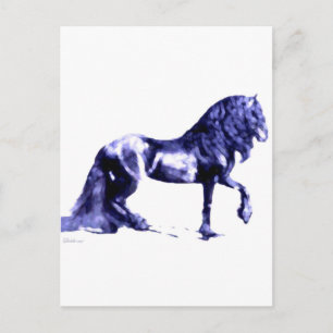 Friesian in Blue Postkarte