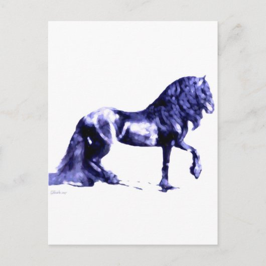 Friesian in Blue Postkarte (Vorderseite)