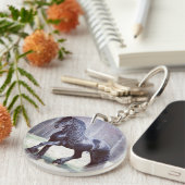 Friesian Pferd Schlüsselanhänger (Vorderseite rechts)