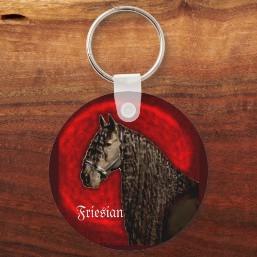 Friesian Portrait Schlüsselanhänger (Vorderseite)