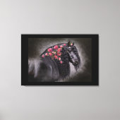 Friesian Portrait - Wrapped Canvas Leinwanddruck (Vorderseite)