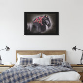Friesian Portrait - Wrapped Canvas Leinwanddruck (Insitu (Schlafzimmer))