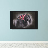 Friesian Portrait - Wrapped Canvas Leinwanddruck (Insitu (Holzboden))