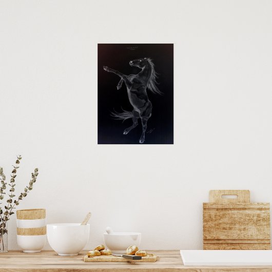 Friesian Rearing Black & White Poster (Küche)