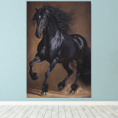 Friesian Ross - Oil paint Leinwanddruck (Insitu (Holzboden))