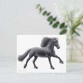 Friesian Running Free Postcard Postkarte (Stehend Vorderseite)