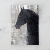 Friesian Runs in the Snow Horse Greeting Card Karte (Innenseite)