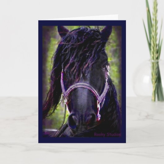 Friesian Stallion Card Dankeskarte (Vorderseite)