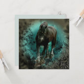 Friesian Stallion ~ Grußkarte Karte (Vorderseite/Rückseite Beispiel)