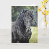 Friesian Stallion Karte (Gelbe Blume)