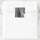 Friesian Stallion Quadratischer Aufkleber (Tasche)