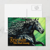 Friesian, The black beuaty, halllion pferd Postkarte (Vorne/Hinten)