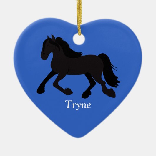 FRIESIAN WARMBLOOD DUTCH HORSE Custom Ornament (Vorne)