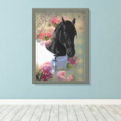 Friesian - Wrapped Canvas Leinwanddruck (Insitu (Holzboden))
