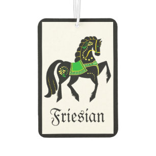 Friesisch, schwarzer Hengst/Folk Friesen grün Autolufterfrischer