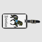 Friesisch, schwarzer Hengst/Folk Friesian image bl Gepäckanhänger (Vorderseite (Horizontal))