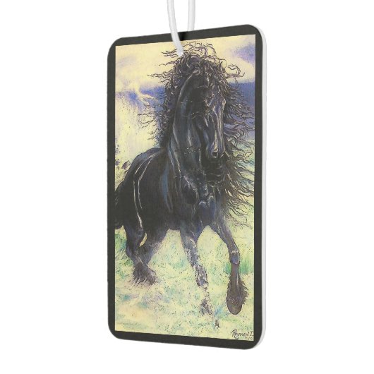 Friesisch, schwarzer Hengst, I Liebe Friesians, Bi Autolufterfrischer (Links)