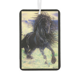 Friesisch, schwarzer Hengst, I Liebe Friesians, Bi Autolufterfrischer